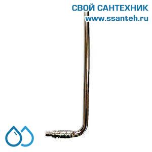 18112 Herz, P541891 Отвод для подключения радиатора под надвижную гильзу с никелированной трубкой, 15-18x2,5, L=300мм